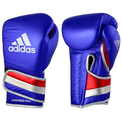 adidas/アディダス　アディスピードPROメタリック ボクシンググローブ１２オンス　ブルー