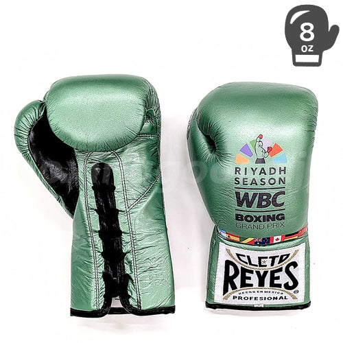 Reyes/レイジェス　プロ試合用ボクシンググローブ　８オンス　WBCリヤドシーズングランプリ　メタリックグリーン