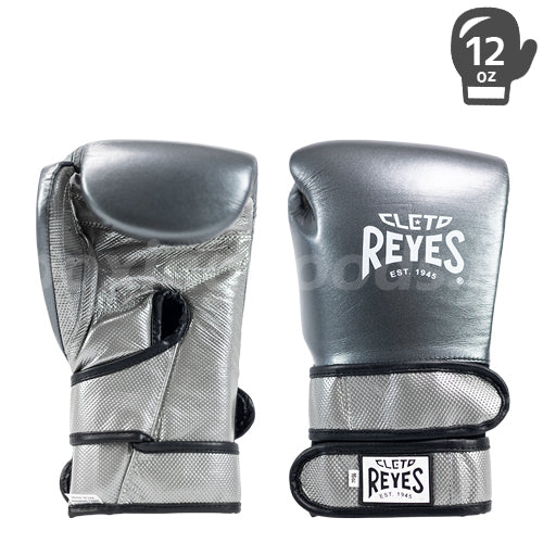 Reyes/レイジェス　トレーニング用ボクシンググローブ１２オンス　ダブルループ式　オックスフォードグレー×シルバー