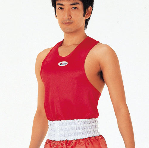 Winning/ウイニング　ランニングシャツ(背面ヘラクレスタイプ)　Sサイズ　レッド